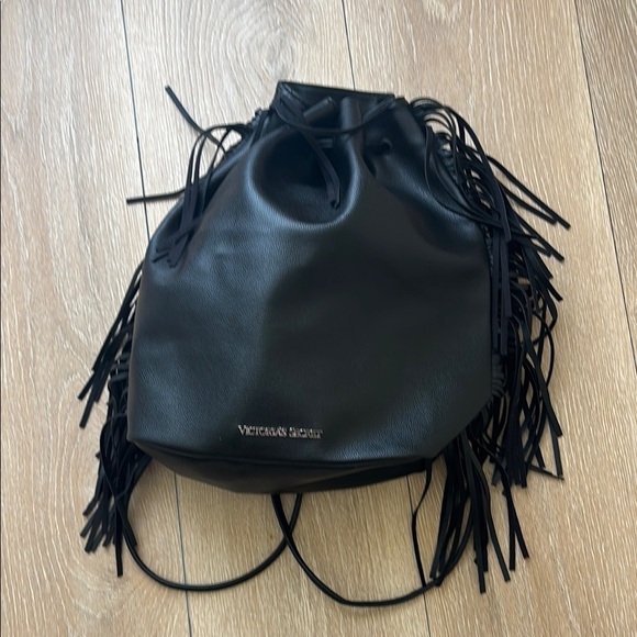 Victoria's Secret Black Backpack with Fringe - Picture 5 of 10